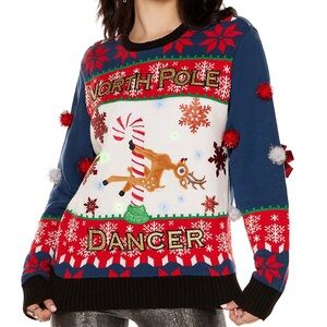 North Pole Dancer Holiday Sweater